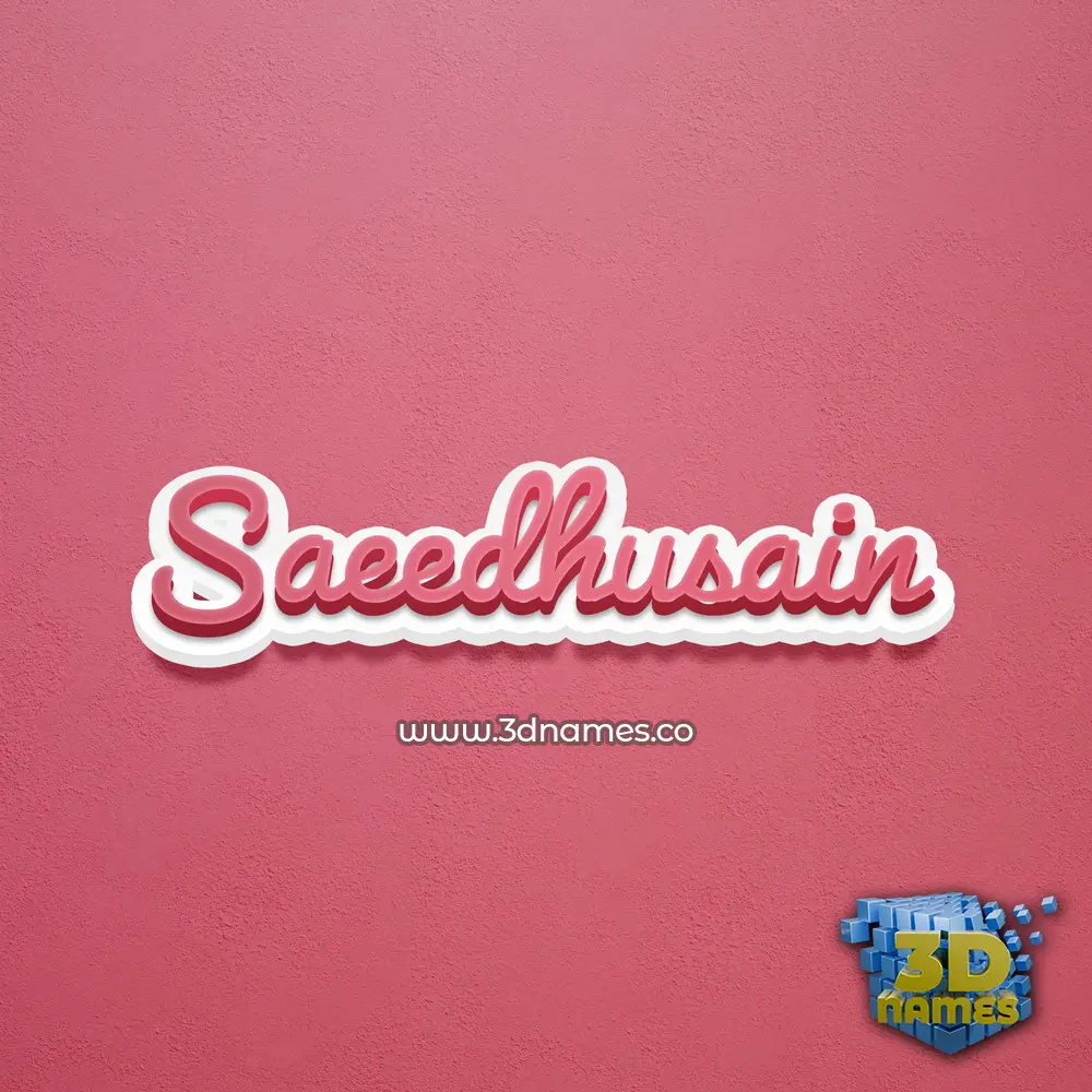 saeedhusain in Red Scribble style - 3D name wallpaper