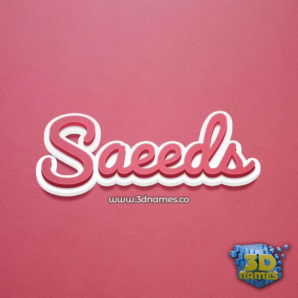 saeeds in Red Scribble style - 3D name wallpaper