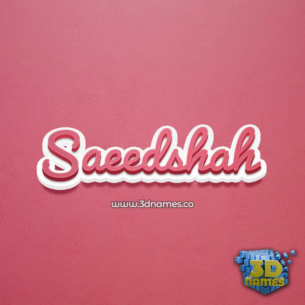 saeedshah in Red Scribble style - 3D name wallpaper
