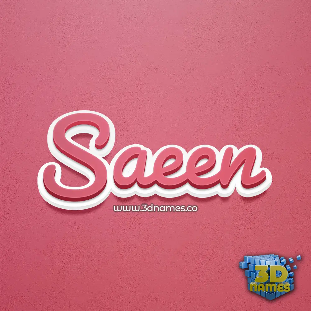 saeen in Red Scribble style - 3D name wallpaper