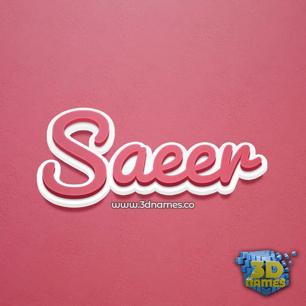saeer in Red Scribble style - 3D name wallpaper