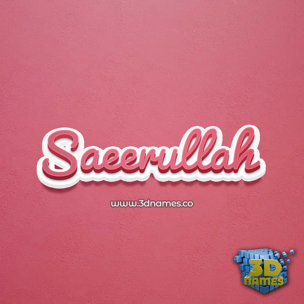 saeerullah in Red Scribble style - 3D name wallpaper