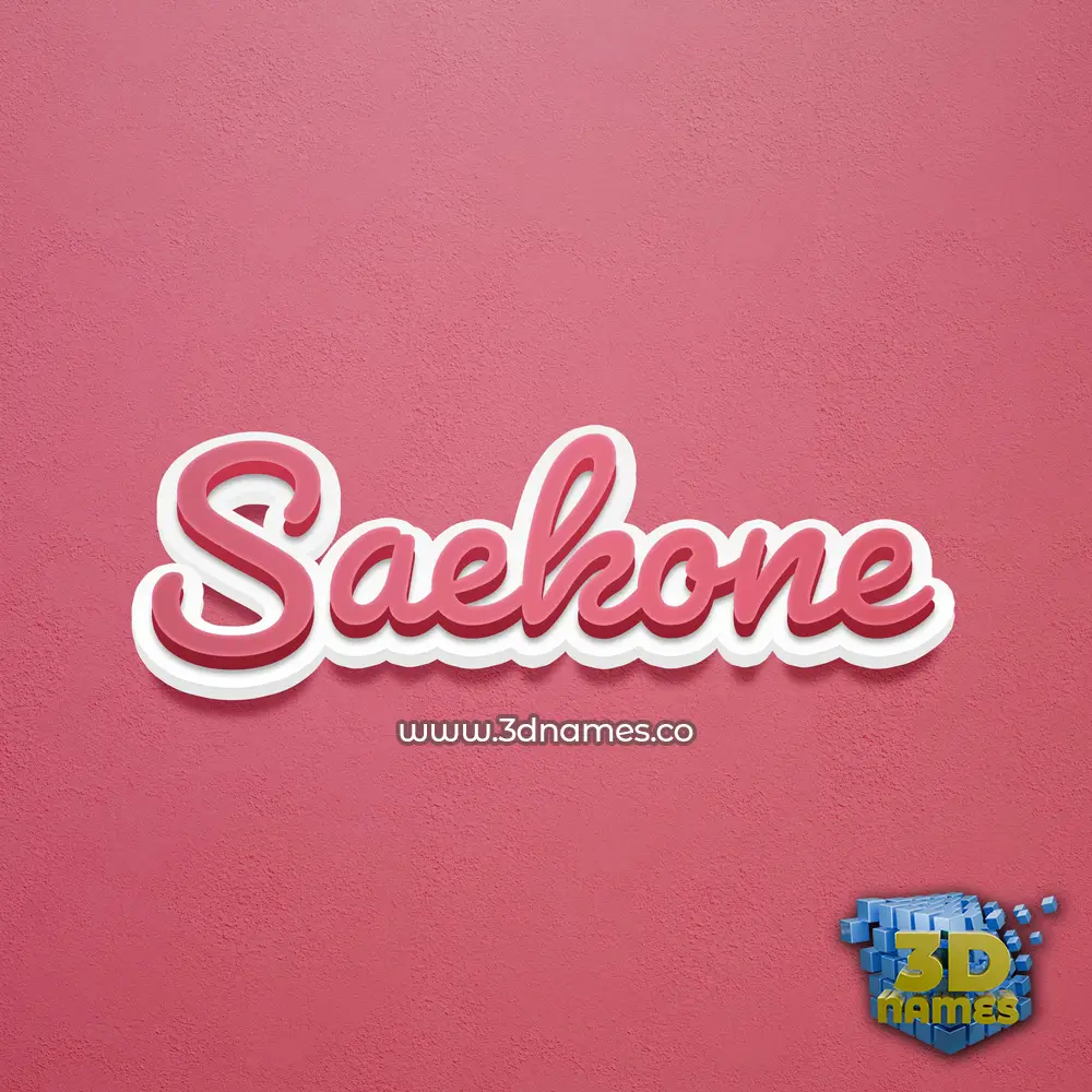 saekone in Red Scribble style - 3D name wallpaper