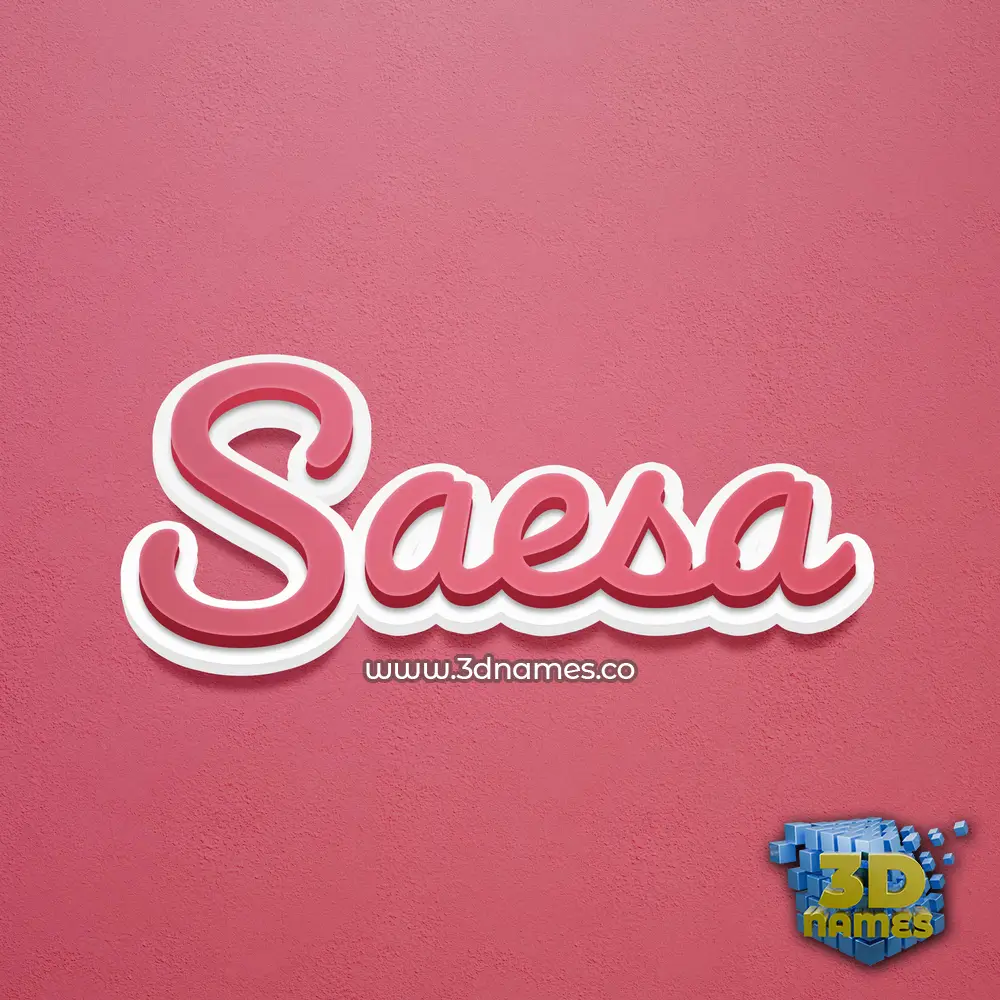 saesa in Red Scribble style - 3D name wallpaper