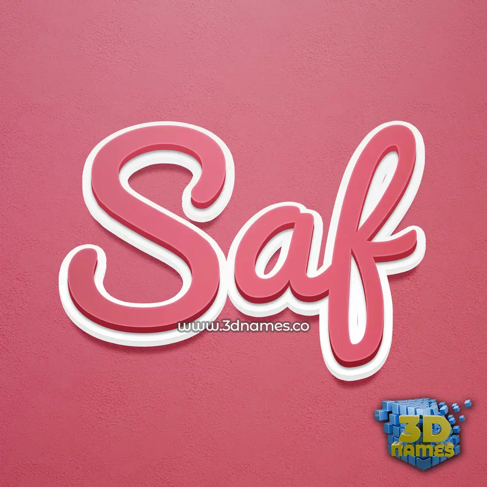 saf in Red Scribble style - 3D name wallpaper