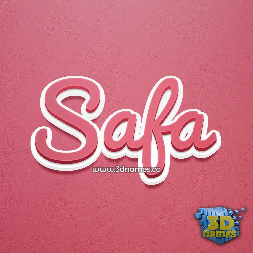 safa in Red Scribble style - 3D name wallpaper