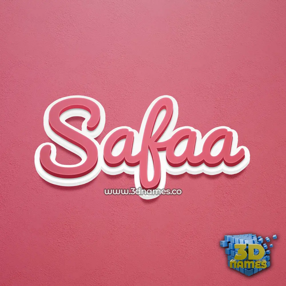 safaa in Red Scribble style - 3D name wallpaper