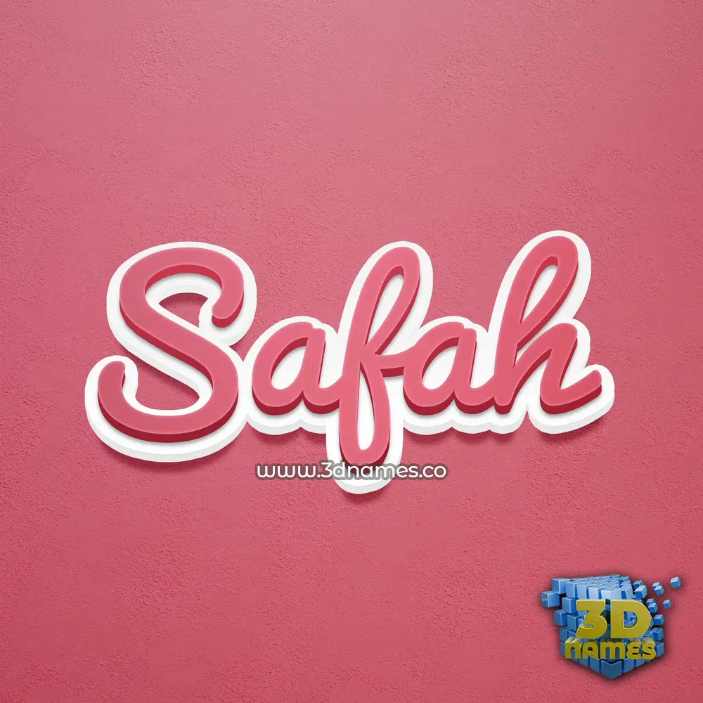 safah in Red Scribble style - 3D name wallpaper