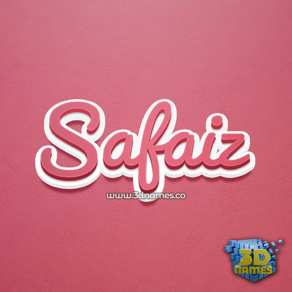 safaiz in Red Scribble style - 3D name wallpaper