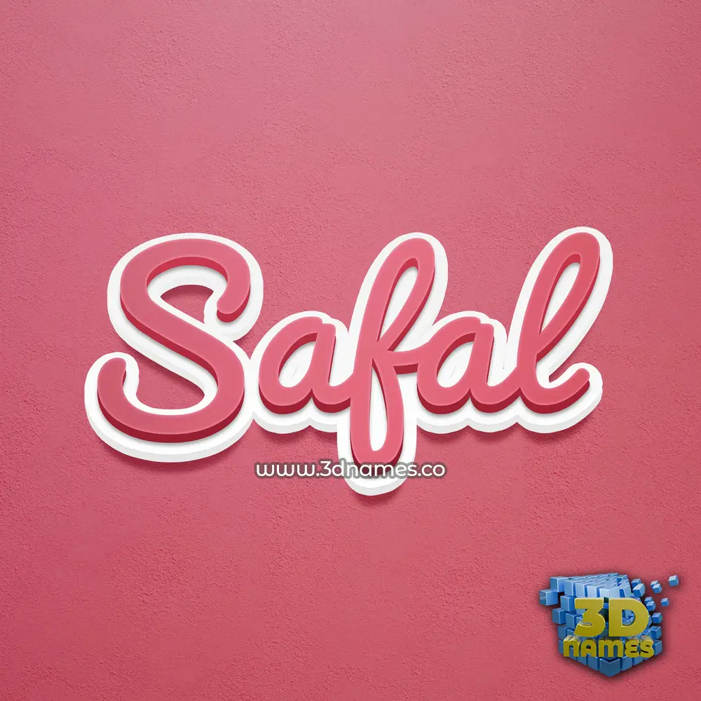 safal in Red Scribble style - 3D name wallpaper