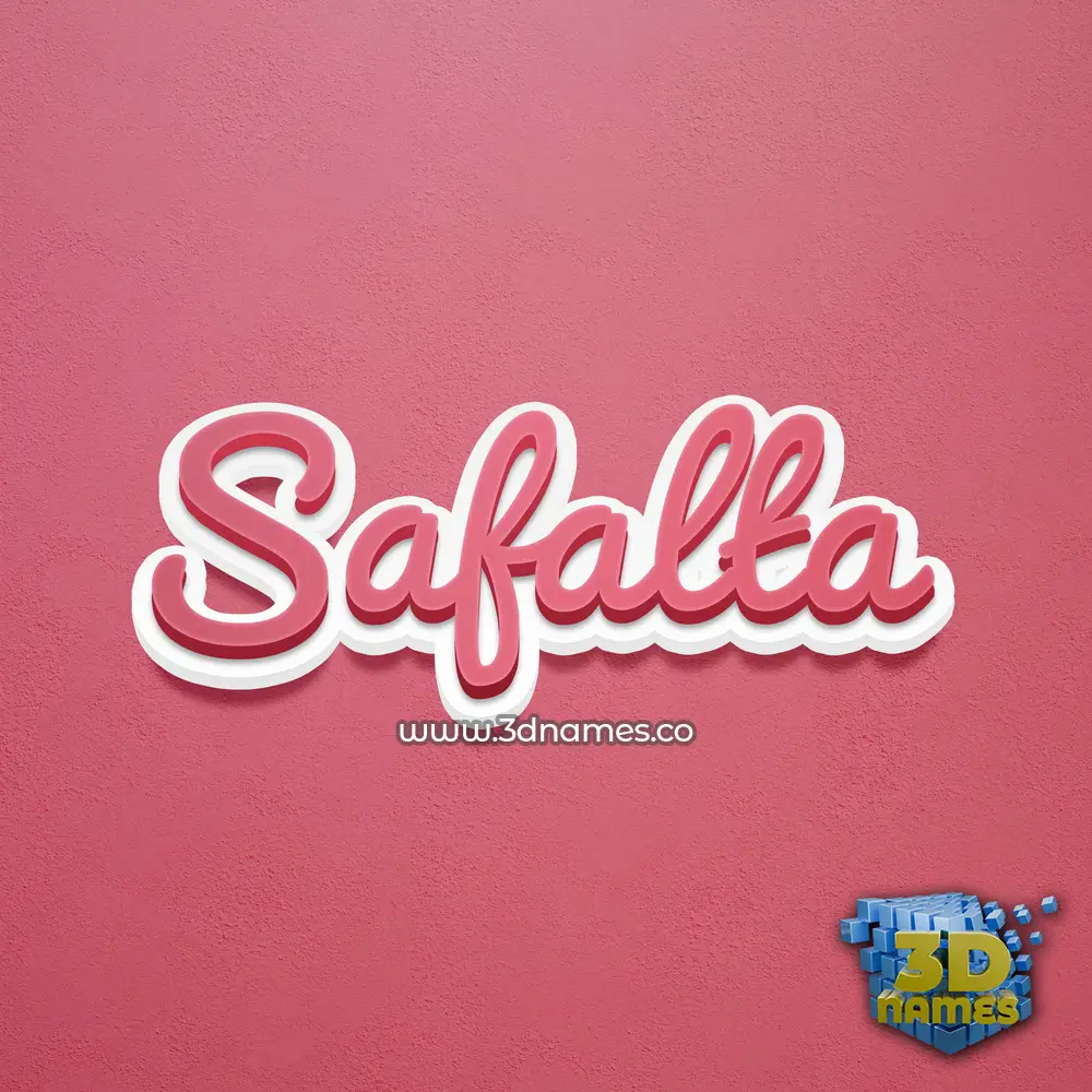 safalta in Red Scribble style - 3D name wallpaper