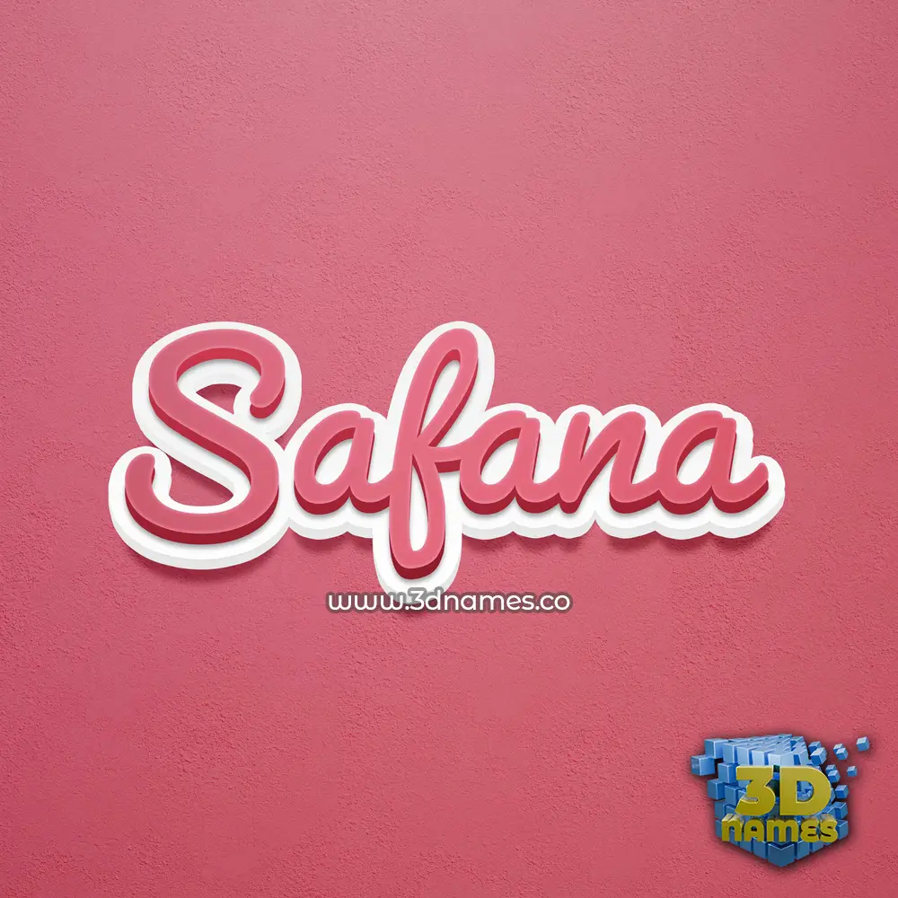 safana in Red Scribble style - 3D name wallpaper