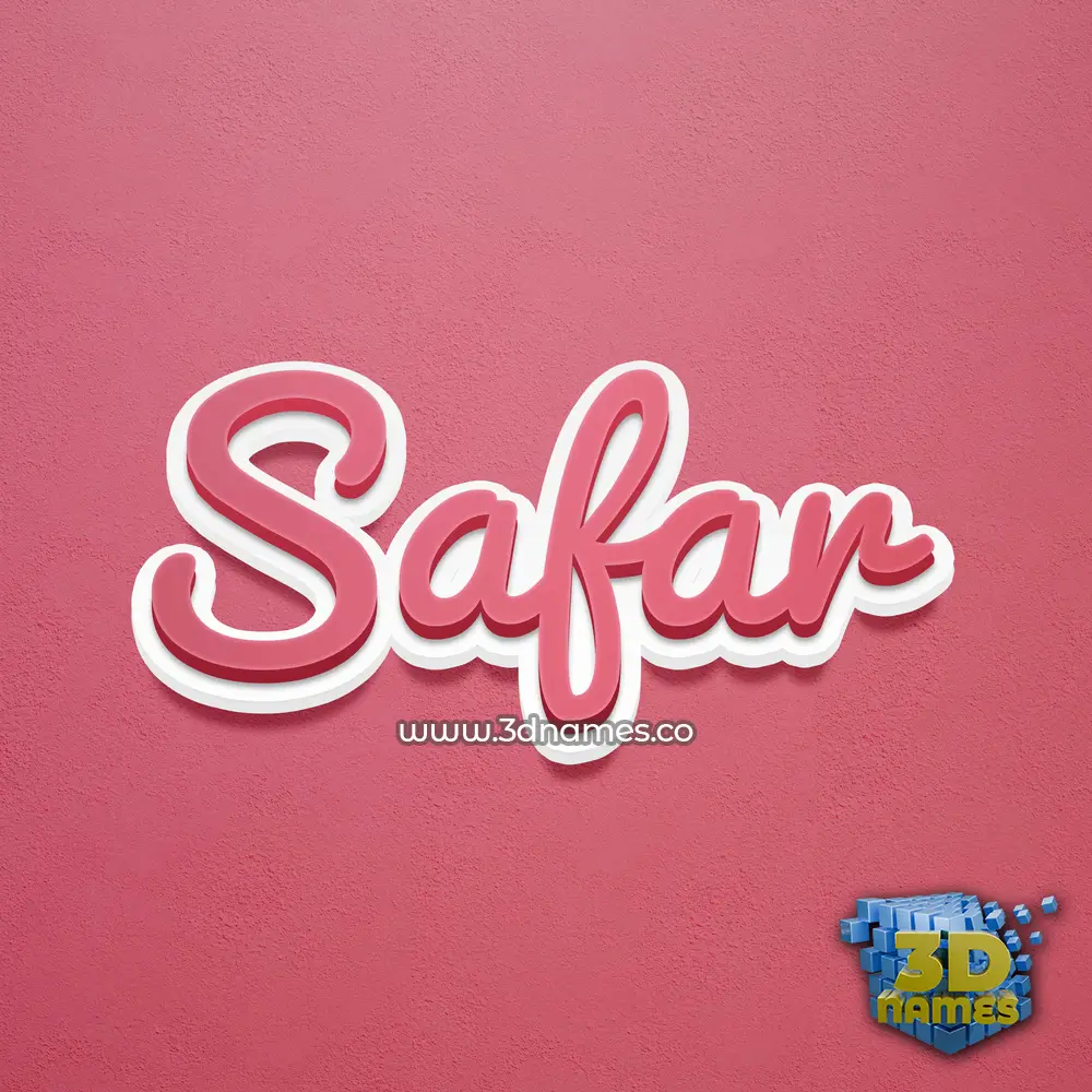 safar in Red Scribble style - 3D name wallpaper