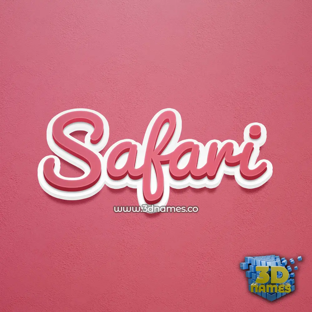 safari in Red Scribble style - 3D name wallpaper