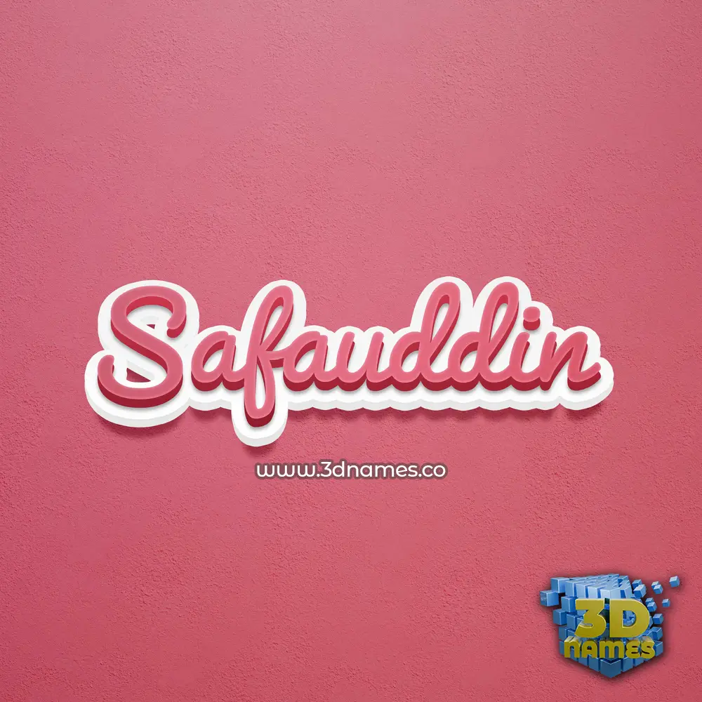 safauddin in Red Scribble style - 3D name wallpaper