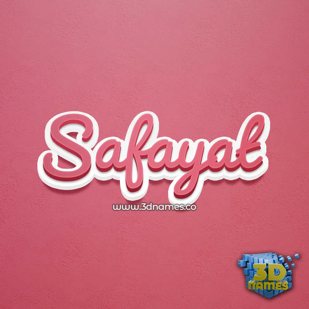 safayat in Red Scribble style - 3D name wallpaper