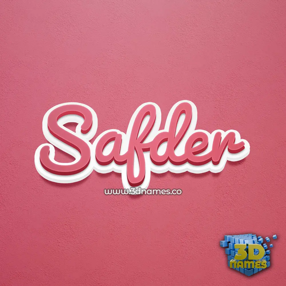 safder in Red Scribble style - 3D name wallpaper