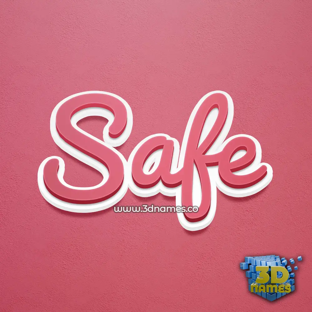 safe in Red Scribble style - 3D name wallpaper