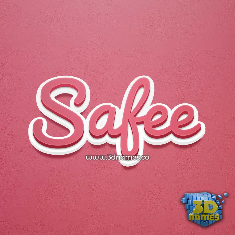 safee in Red Scribble style - 3D name wallpaper