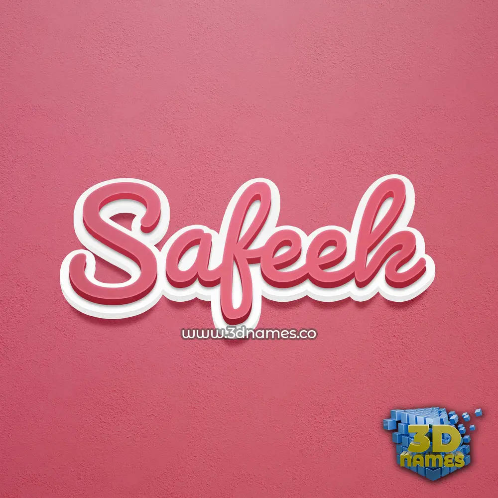 safeek in Red Scribble style - 3D name wallpaper