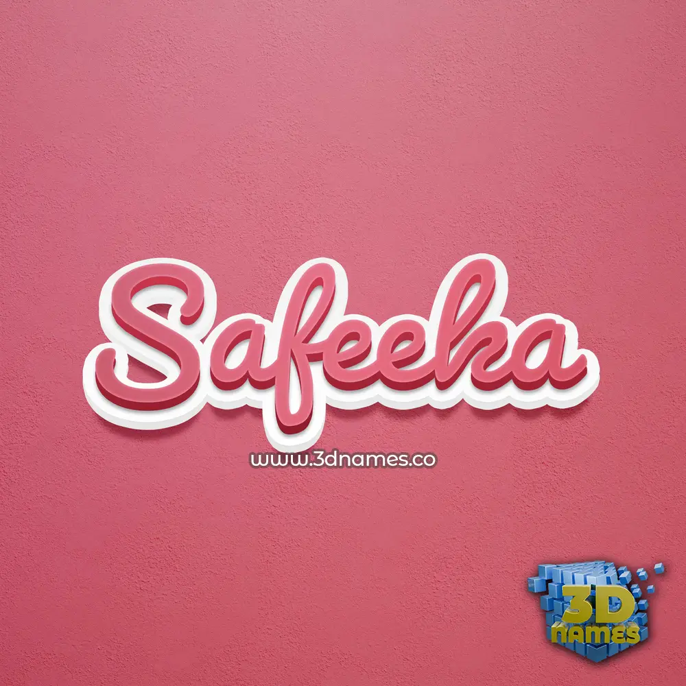 safeeka in Red Scribble style - 3D name wallpaper