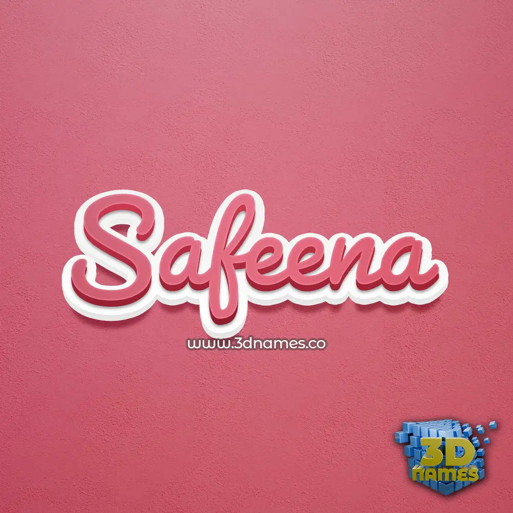 safeena in Red Scribble style - 3D name wallpaper