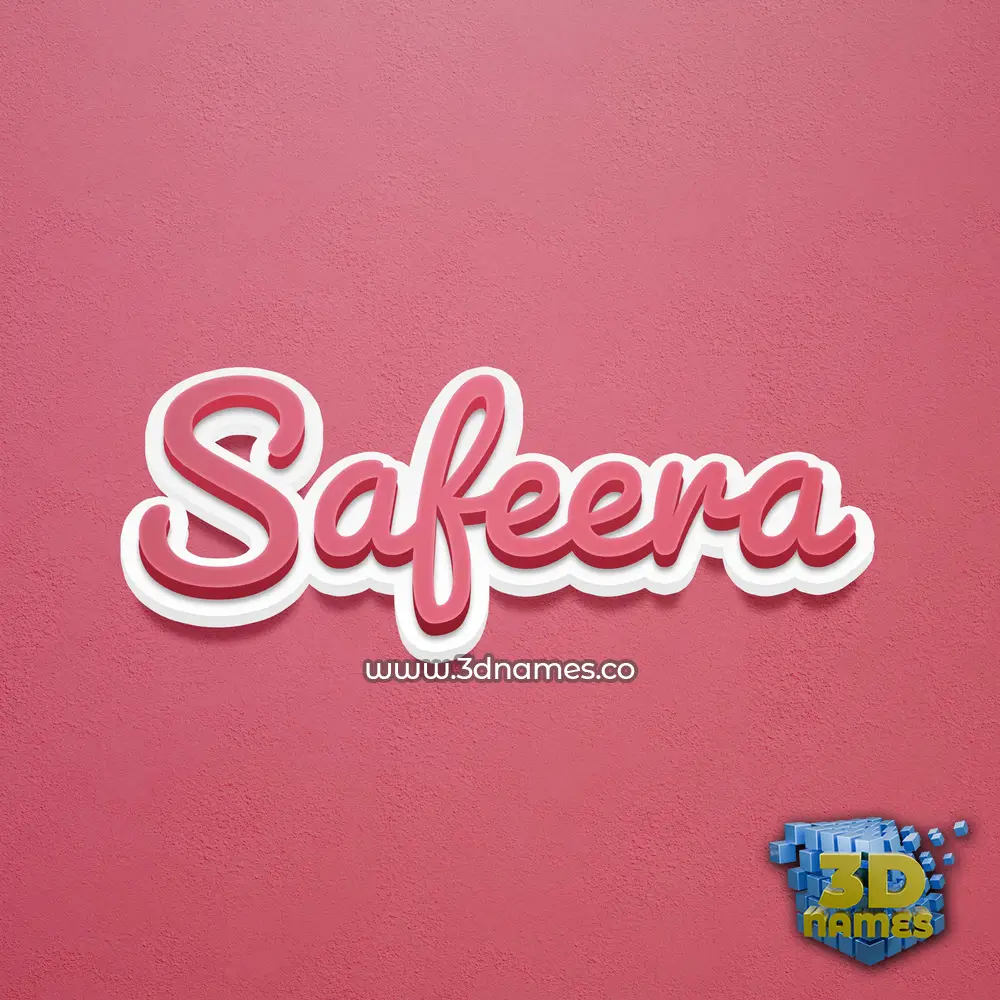 safeera in Red Scribble style - 3D name wallpaper