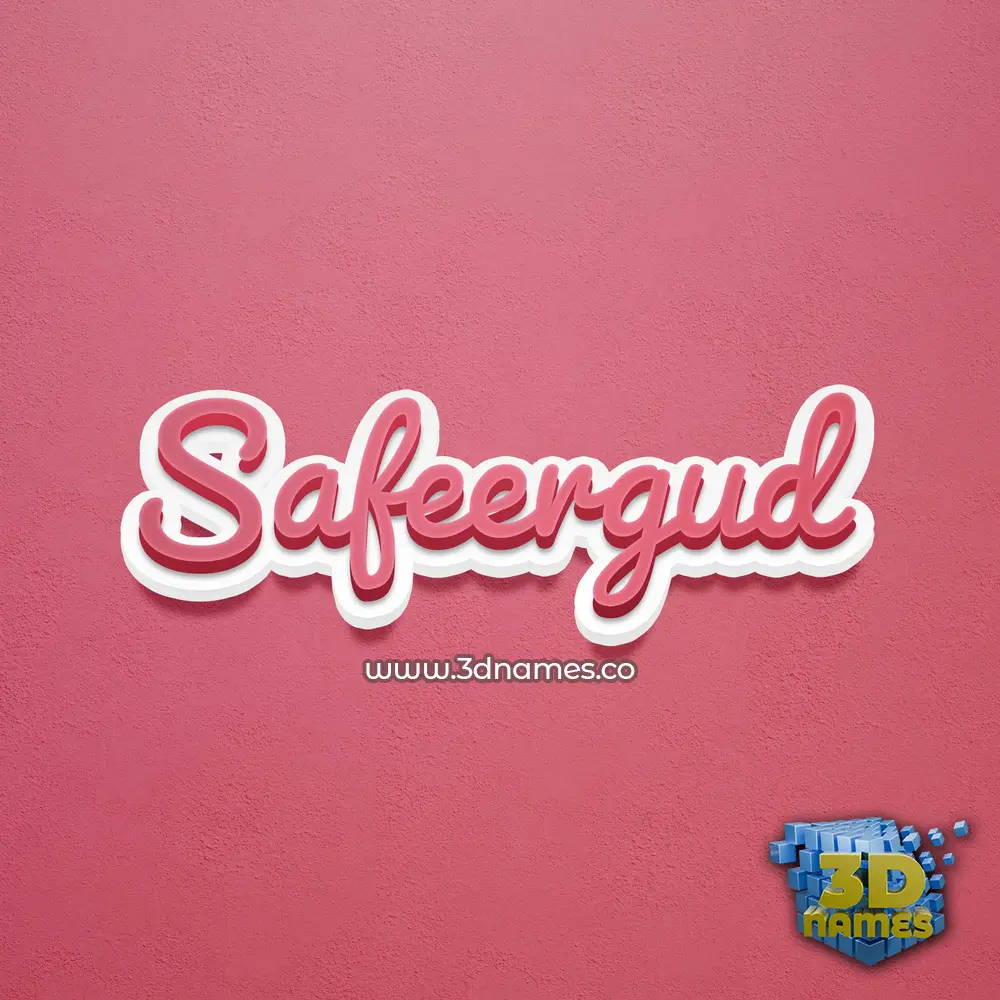 safeergud in Red Scribble style - 3D name wallpaper