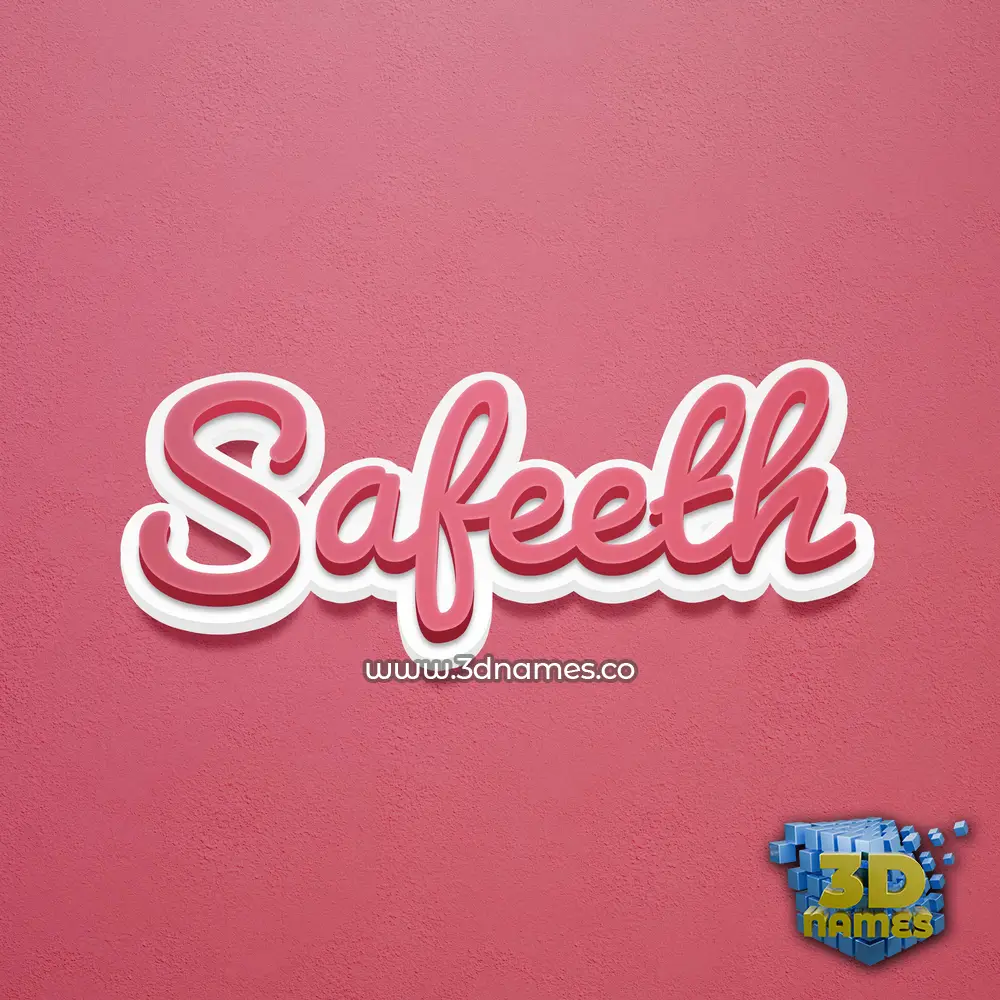 safeeth in Red Scribble style - 3D name wallpaper