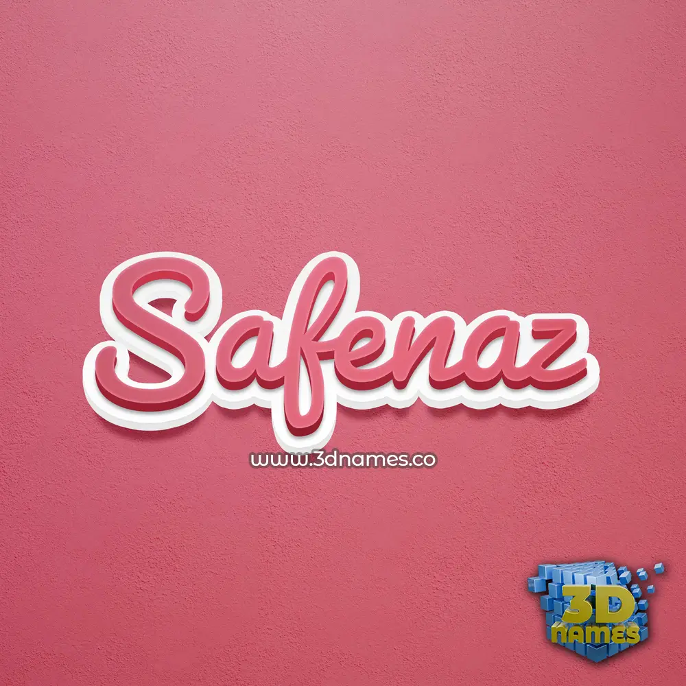 safenaz in Red Scribble style - 3D name wallpaper