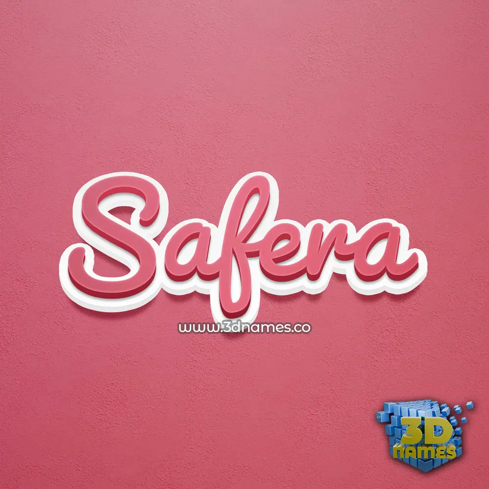 safera in Red Scribble style - 3D name wallpaper