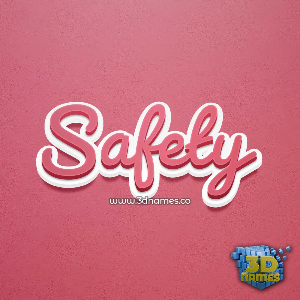 safety in Red Scribble style - 3D name wallpaper