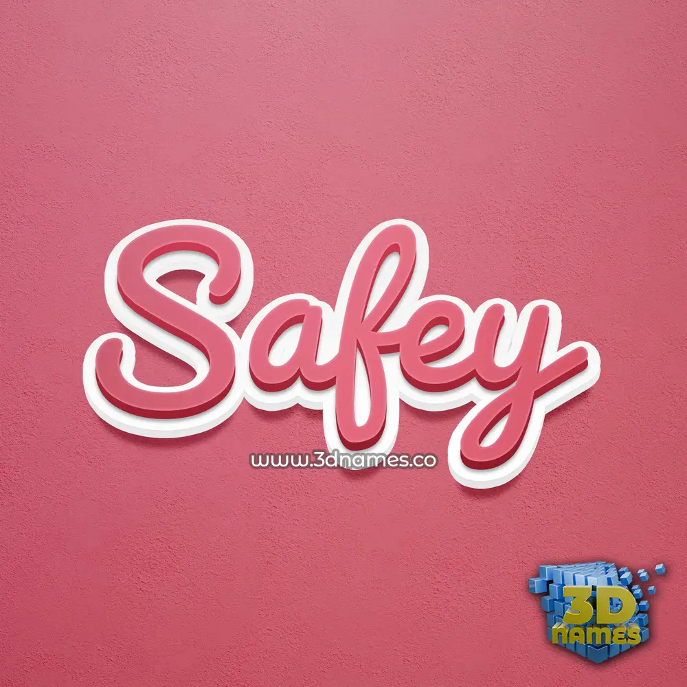 safey in Red Scribble style - 3D name wallpaper