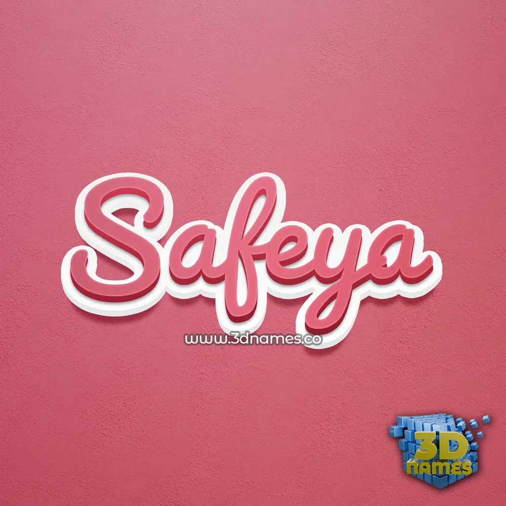 safeya in Red Scribble style - 3D name wallpaper