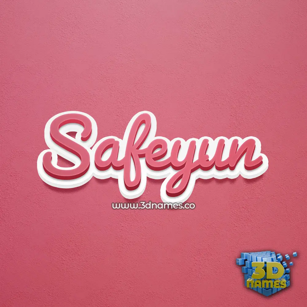 safeyun in Red Scribble style - 3D name wallpaper