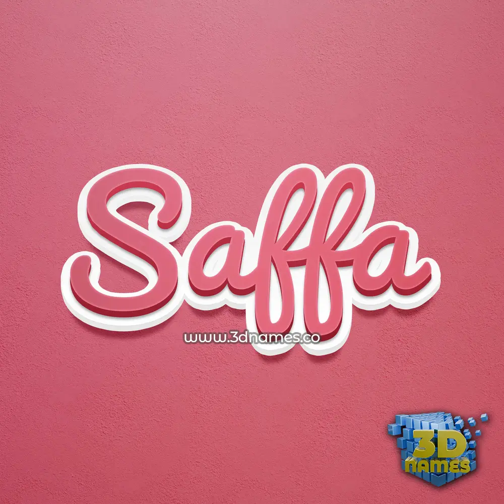 saffa in Red Scribble style - 3D name wallpaper