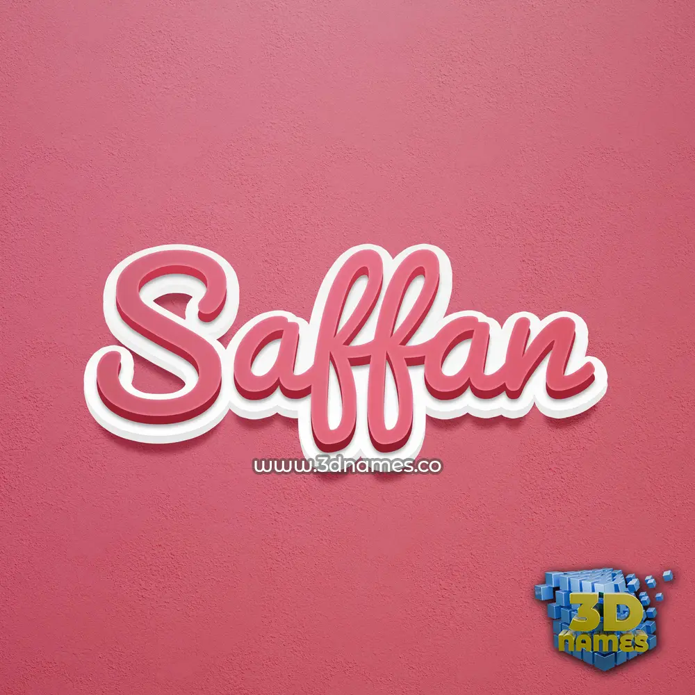 saffan in Red Scribble style - 3D name wallpaper