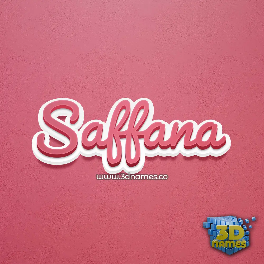 saffana in Red Scribble style - 3D name wallpaper