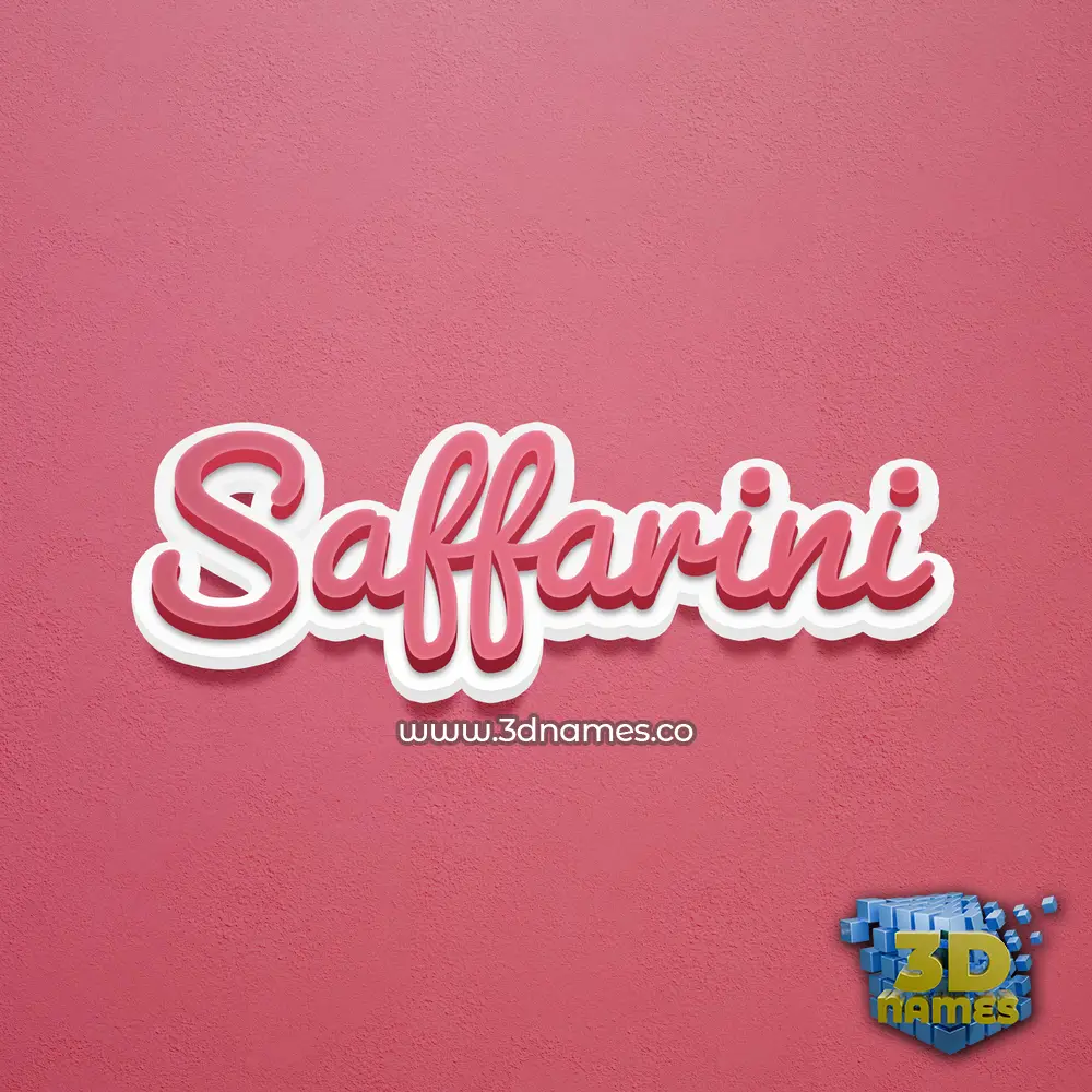 saffarini in Red Scribble style - 3D name wallpaper