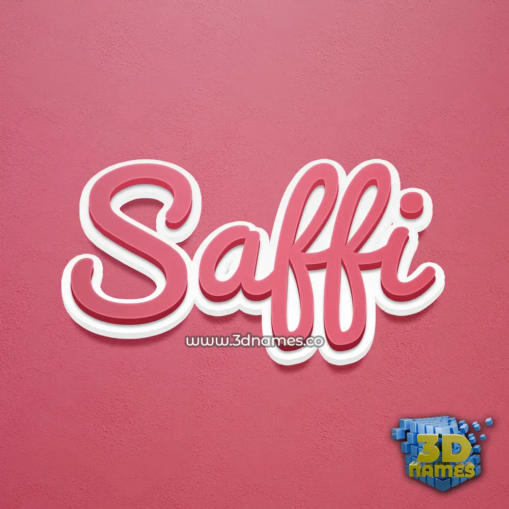 saffi in Red Scribble style - 3D name wallpaper
