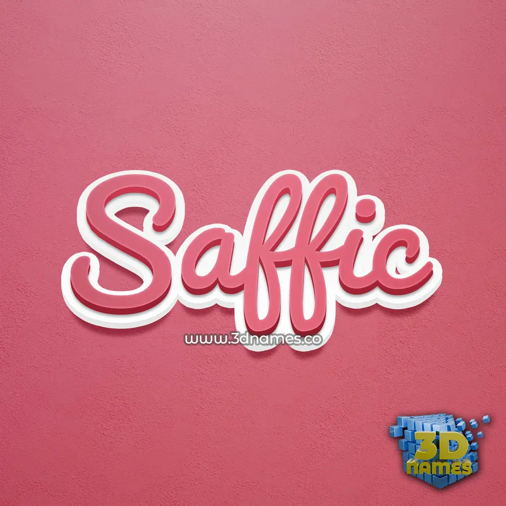saffic in Red Scribble style - 3D name wallpaper
