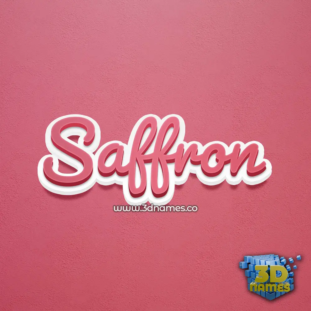 saffron in Red Scribble style - 3D name wallpaper