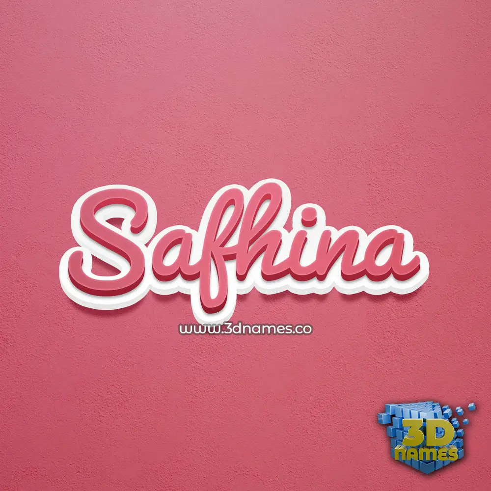 safhina in Red Scribble style - 3D name wallpaper