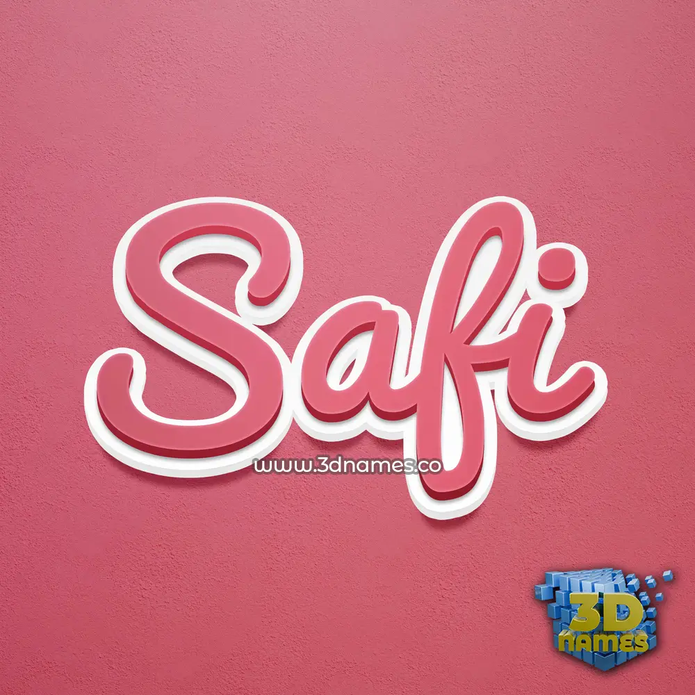 safi in Red Scribble style - 3D name wallpaper
