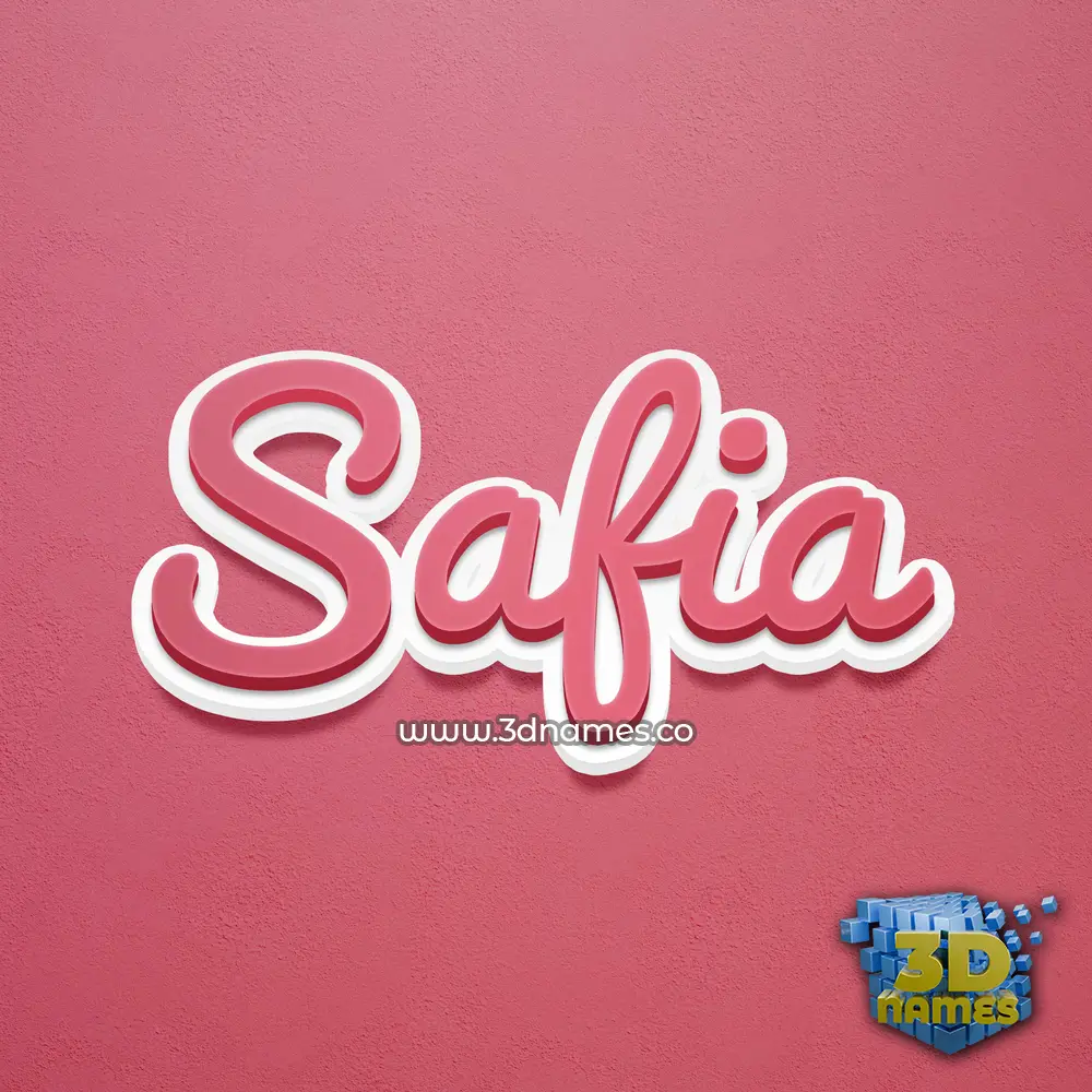safia in Red Scribble style - 3D name wallpaper