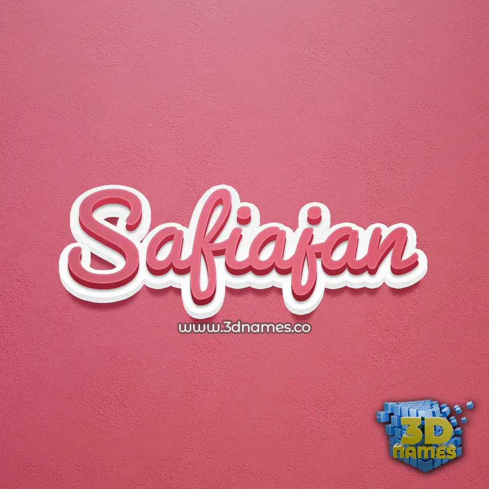 safiajan in Red Scribble style - 3D name wallpaper