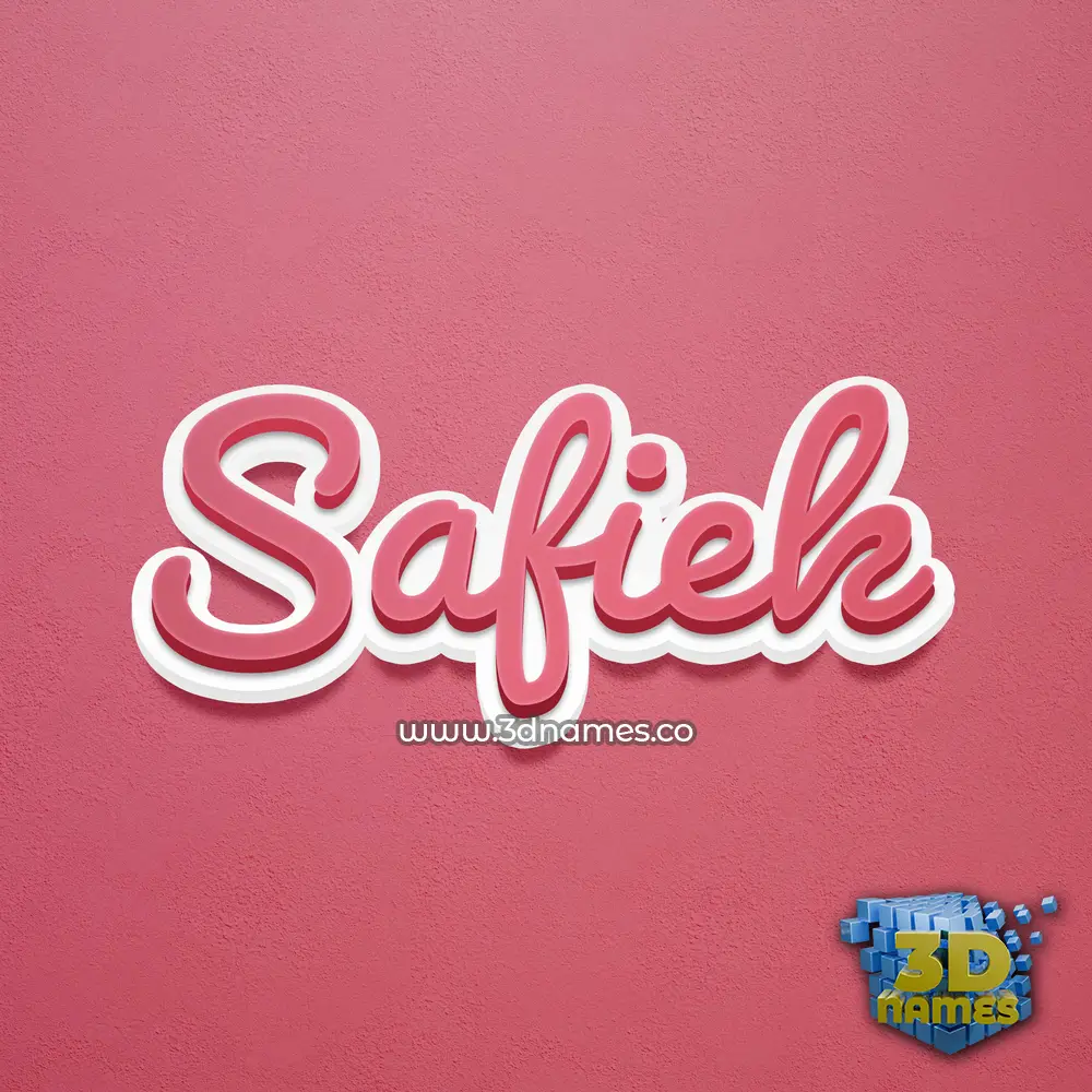 safiek in Red Scribble style - 3D name wallpaper
