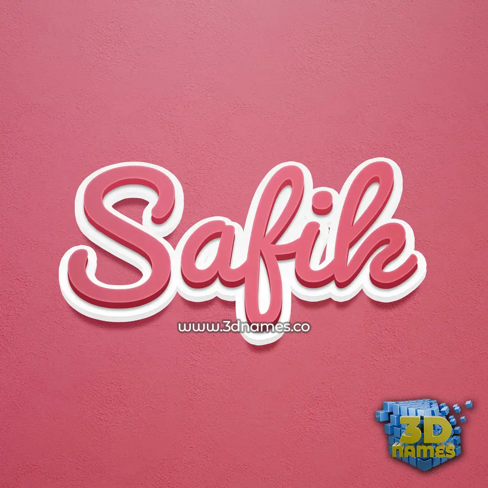 safik in Red Scribble style - 3D name wallpaper