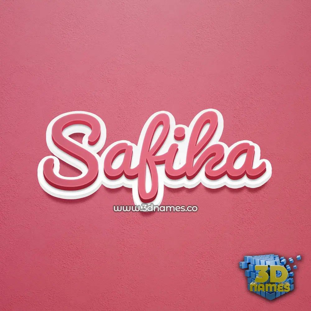 safika in Red Scribble style - 3D name wallpaper