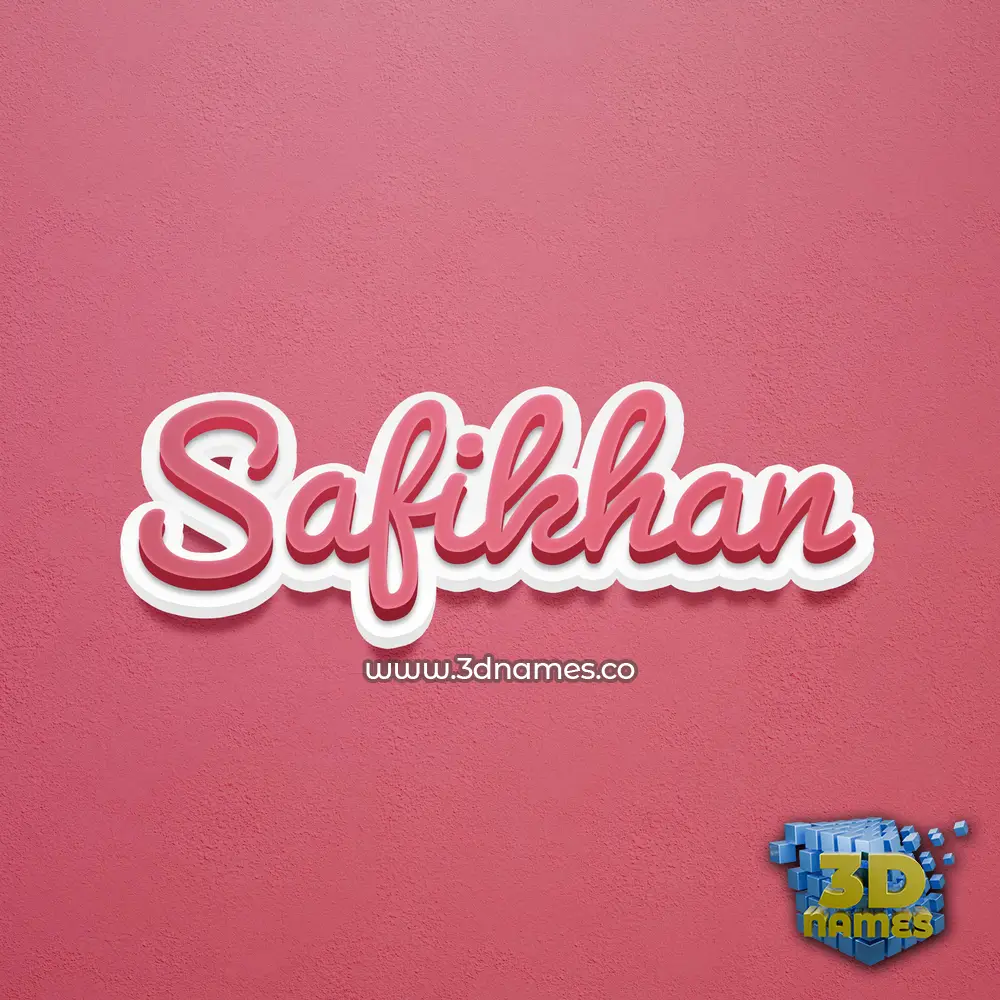 safikhan in Red Scribble style - 3D name wallpaper